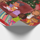 Papier Cadeau Petites filles noires à Noël (Coin)