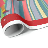 Papier Cadeau Petites filles noires à Noël (Coin rond)