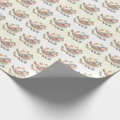 Papier Cadeau Petites fleurs Feuilles d'oiseaux Papier à envelop (Coin)