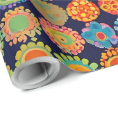 Papier Cadeau Petites fleurs mignonnes (Coin rond)