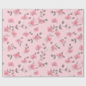Papier Cadeau Petites Fleurs Roses (Plat)