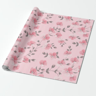 Papier Cadeau Petites Fleurs Roses
