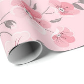Papier Cadeau Petites Fleurs Roses (Coin rond)