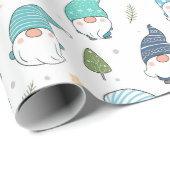 Papier Cadeau Petites nanomes nordiques Vintages (Coin rond)