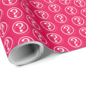 Papier Cadeau Petites questions rose blanche (Coin rond)
