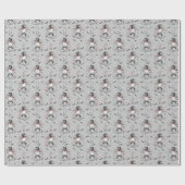 Papier Cadeau Petites sorcières mignonnes avec chats et chouette (Plat)