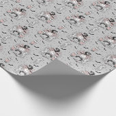 Papier Cadeau Petites sorcières mignonnes avec chats et chouette (Coin)