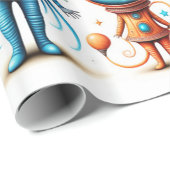 Papier Cadeau Petits Aliens mignons (Coin rond)