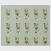 Papier Cadeau Petits anges vintages (Plat)