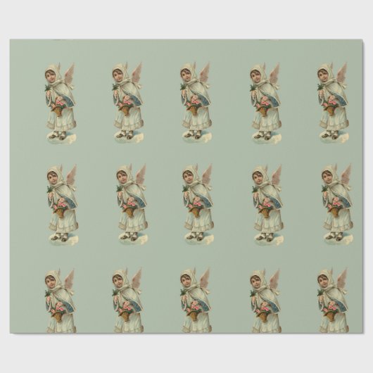Papier Cadeau Petits anges vintages (Plat)