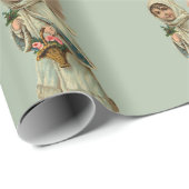 Papier Cadeau Petits anges vintages (Coin rond)