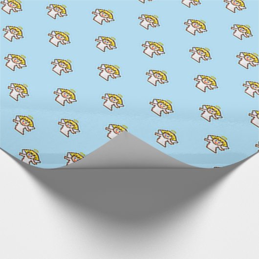 Papier Cadeau Petits Angles Volants Sur Bleu (Coin)