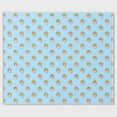 Papier Cadeau Petits Angles Volants Sur Bleu (Plat)