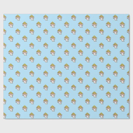 Papier Cadeau Petits Angles Volants Sur Bleu (Plat)