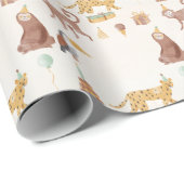 Papier Cadeau Petits animaux de la jungle (Coin rond)