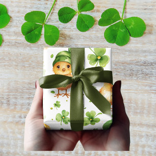 Papier Cadeau Petits Casquettes verts Shamrock St. Patrick's Day