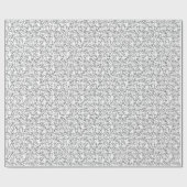 Papier Cadeau Petits Cercles Noirs Ovules Blancs (Plat)