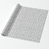 Papier Cadeau Petits Cercles Noirs Ovules Blancs (Déroulé)