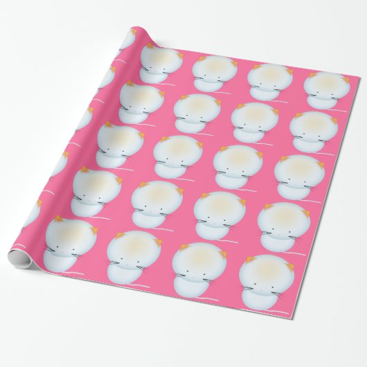 Papier cadeau Petits Chatons Blancs (Déroulé)