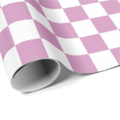 Papier Cadeau Petits chèques Pastel Violet Blanc À damiers (Coin rond)