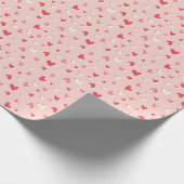 Papier Cadeau Petits coeurs mignons dans les tons roses (Coin)