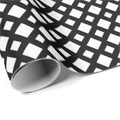 Papier Cadeau Petits diamants blancs sur noir (Coin rond)