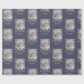 Papier Cadeau Petits-enfants Photo Joyeux Noël Grand-mère pourpr (Plat)