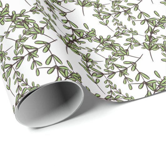 Papier Cadeau Petits Feuilles sur le jardin botanique de Tangled (Coin rond)