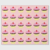 Papier Cadeau Petits gâteaux roses (Plat)
