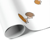 Papier Cadeau Petits hérissons tirés par la main mignons dans (Coin rond)