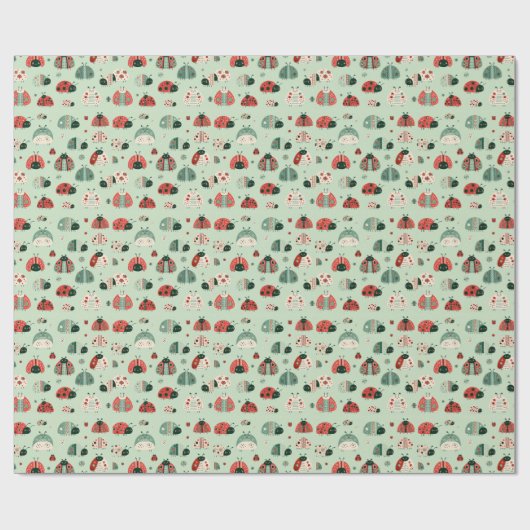 Papier Cadeau Petits Insectes Festifs (Plat)