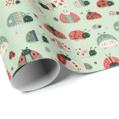 Papier Cadeau Petits Insectes Festifs (Coin rond)