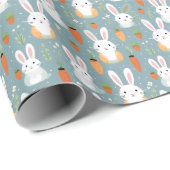 Papier Cadeau Petits lapins et fleurs (Coin rond)