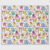 Papier Cadeau Petits Monstres Heureux (Plat)