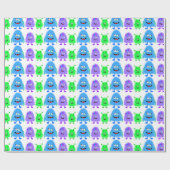 Papier Cadeau Petits monstres mignons (Plat)