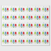 Papier Cadeau Petits monstres ridicules (Plat)
