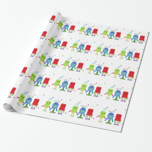 Papier Cadeau Petits monstres ridicules (Déroulé)