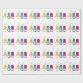 Papier Cadeau Petits monstres ridicules (Plat)