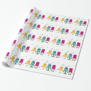 Papier Cadeau Petits monstres ridicules