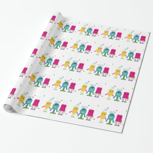 Papier Cadeau Petits monstres ridicules (Déroulé)