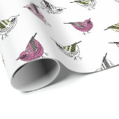 Papier Cadeau Petits oiseaux (Coin rond)