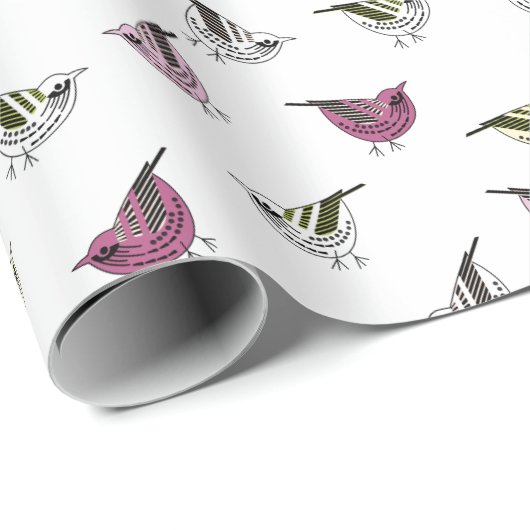 Papier Cadeau Petits oiseaux (Coin rond)