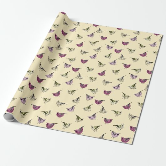 Papier Cadeau Petits oiseaux (Déroulé)