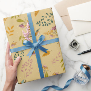 Papier Cadeau Petits oiseaux au printemps