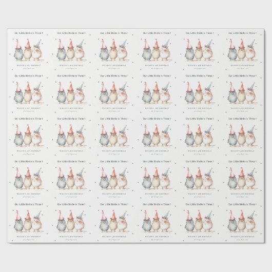 Papier Cadeau Petits Oiseaux De Soirée N'Importe Quel Anniversai (Plat)