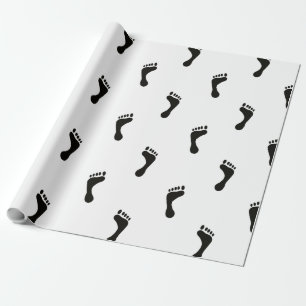 Papier Cadeau Petits Pieds nus en noir et blanc
