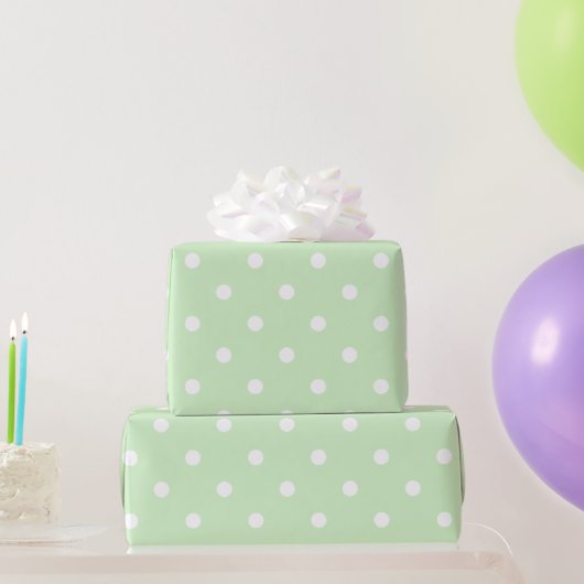 Papier Cadeau Petits points verts bébé (Cadeaux de fête)