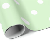Papier Cadeau Petits points verts bébé (Coin rond)
