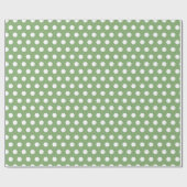 Papier Cadeau Petits pois vert sauge (Plat)