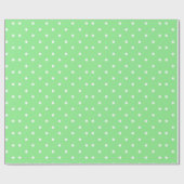 Papier Cadeau Petits Pois verts et blancs (Plat)